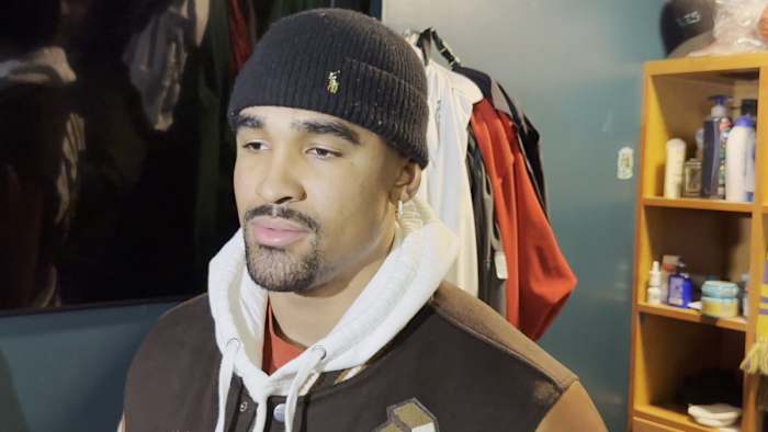 Jalen Hurts talked to reporters for the final time probably until spring